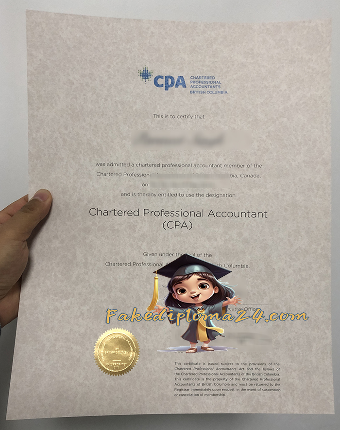 CPA Canada certificate