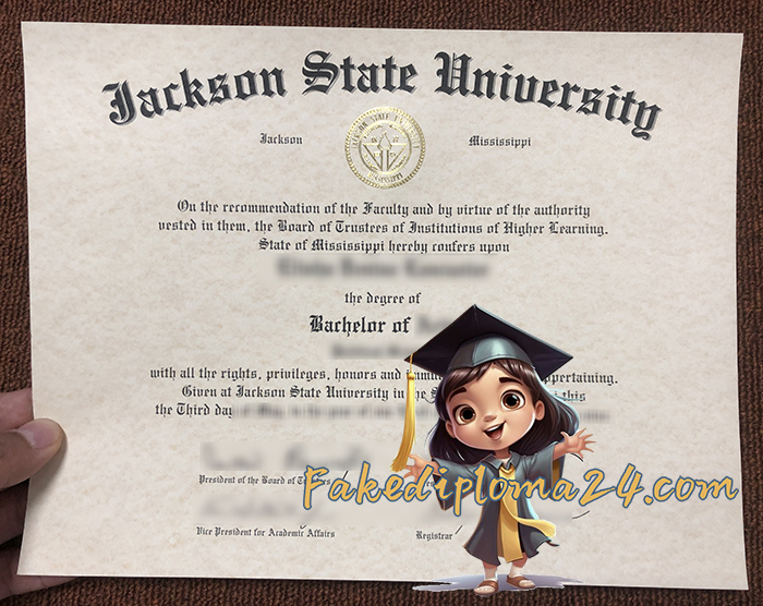 Jackson State University diploma certificate