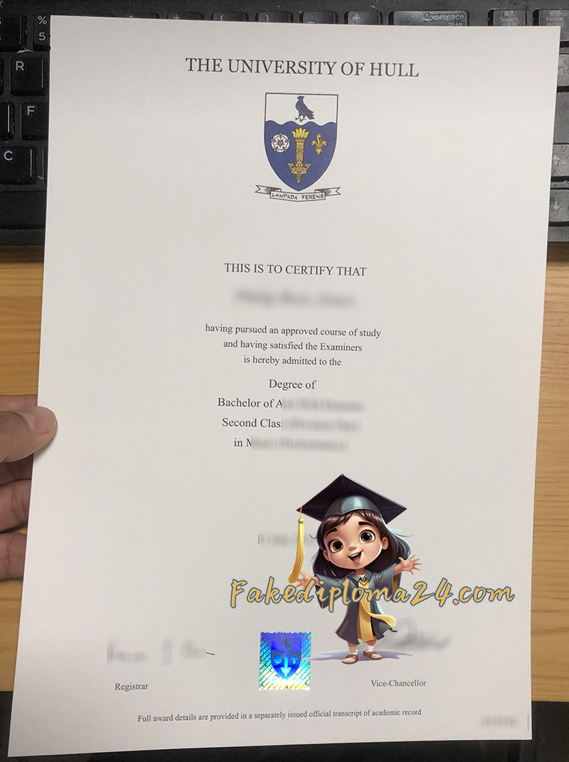 University of Hull degree certificate