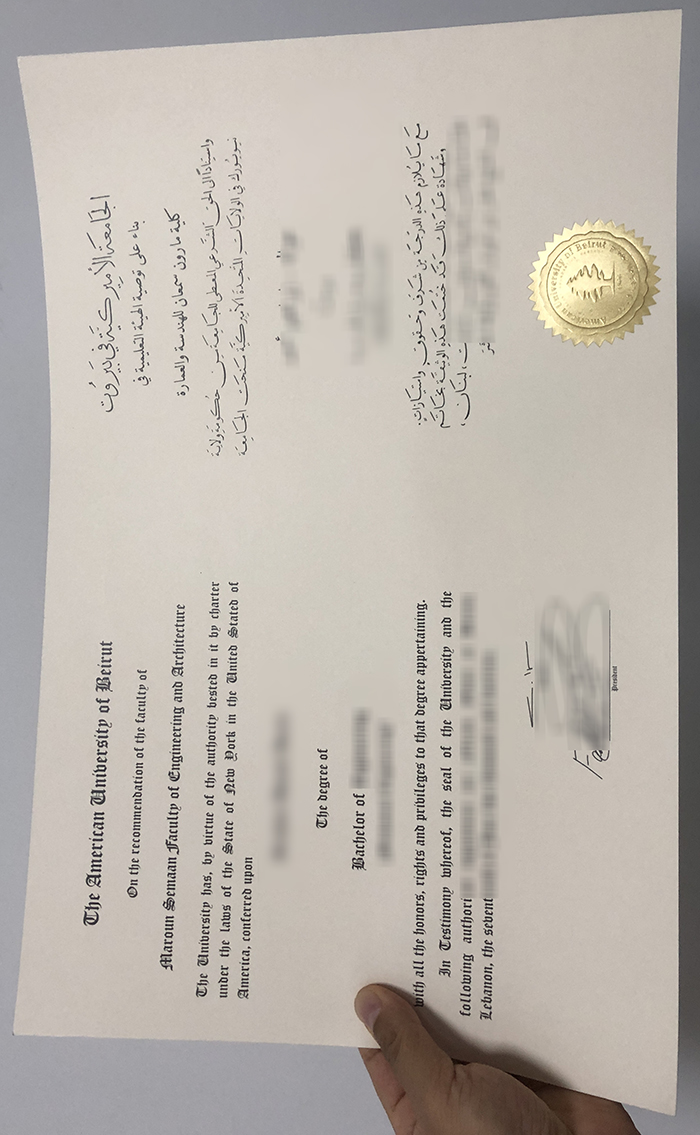 American University of Beirut diploma