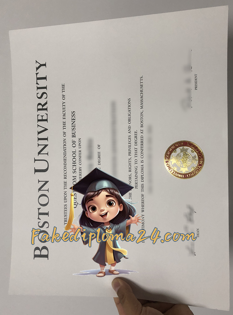 Boston University diploma certificate