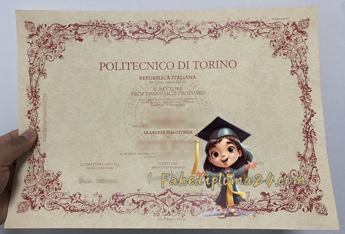 Politecnico di Torino Diploma Certificate