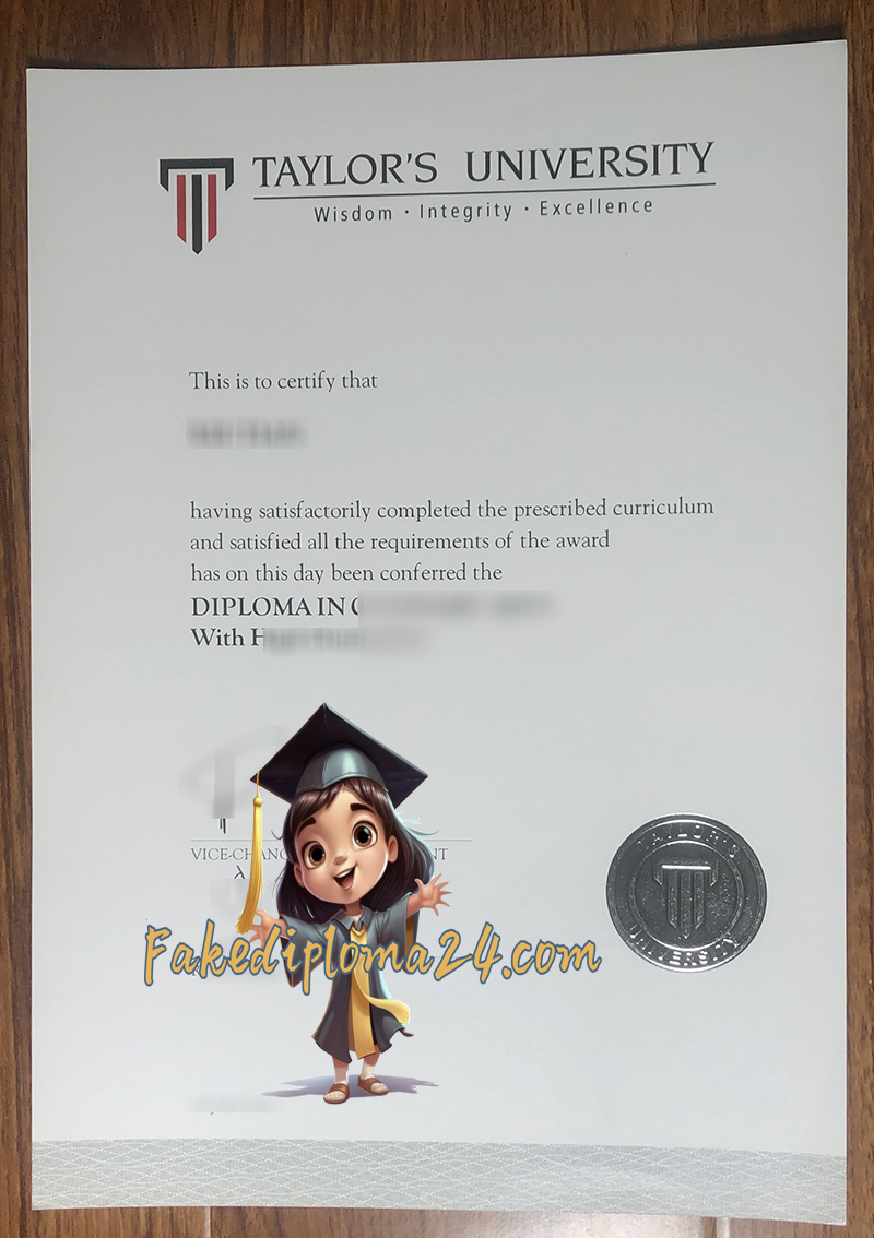 Taylor's University diploma