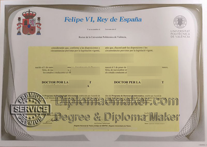 Universitat Politècnica de València diploma