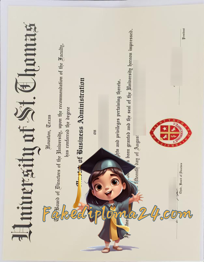 University of St. Thomas diploma certificate