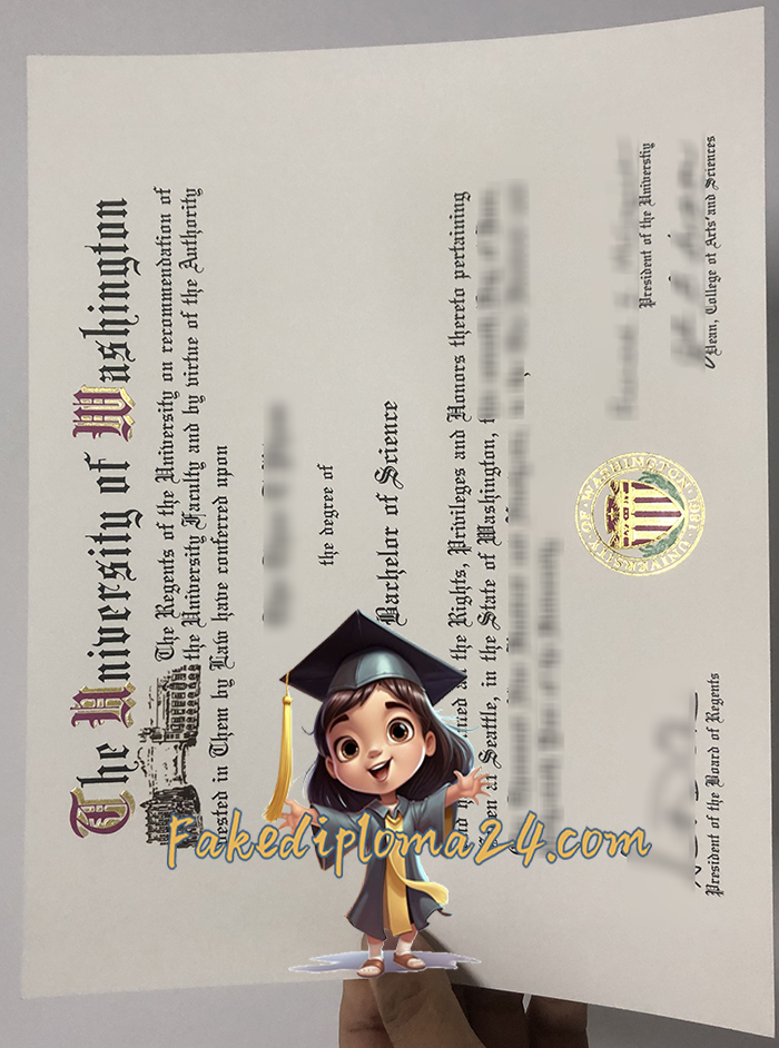 University of Washington diploma certificate