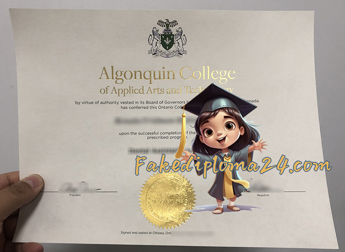 Algonquin College degree certificate