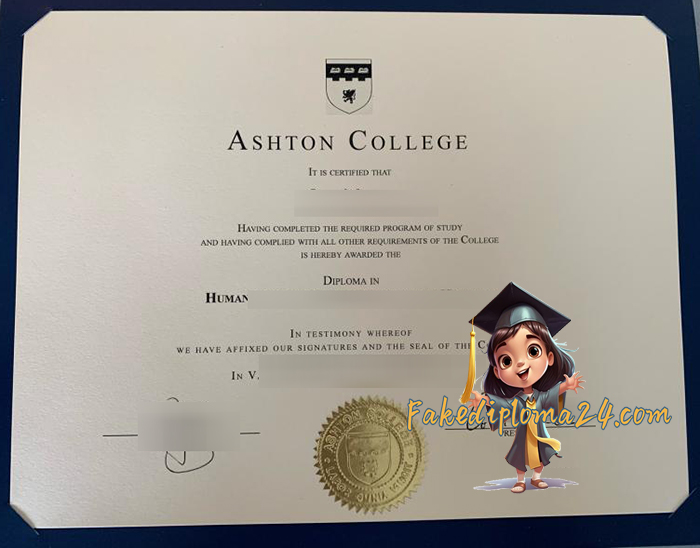 Ashton College diploma