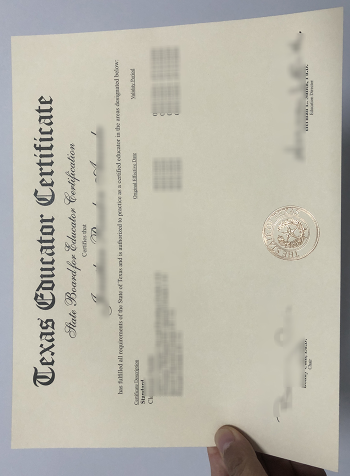 Texas Educator Certificate