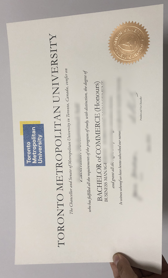 Toronto Metropolitan University Degree Certificate