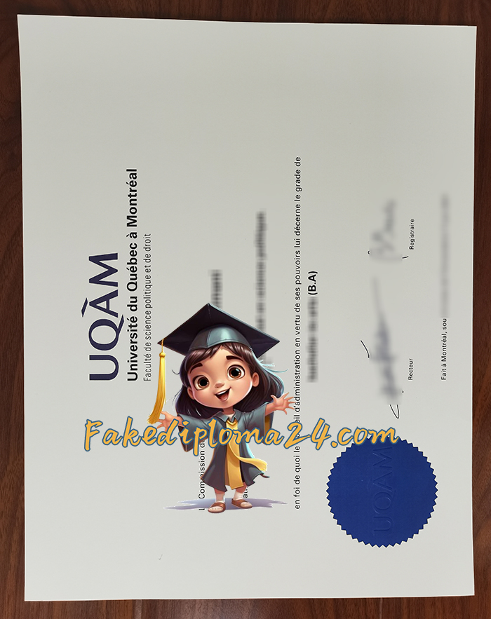 UQAM degree certificate