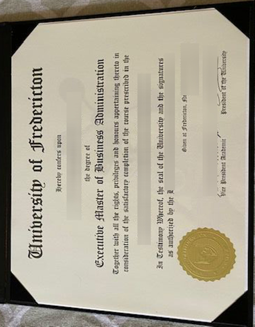 University of Fredericton diploma sample