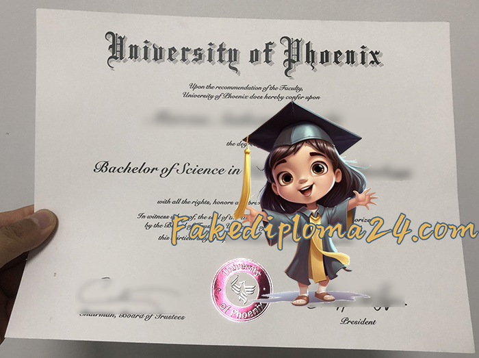 University of Phoenix degree certificate