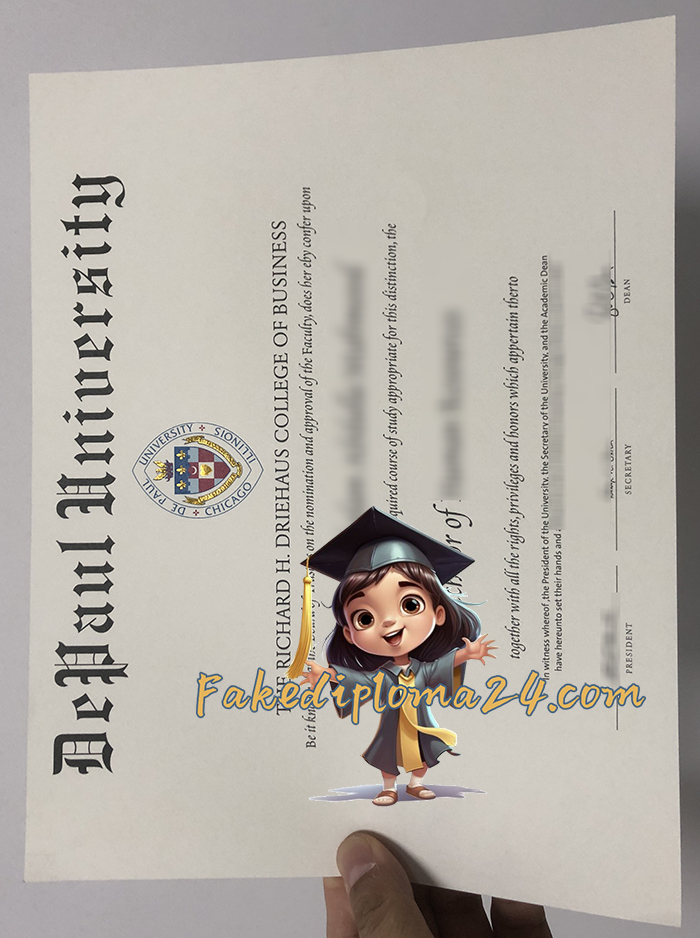 DePaul University diploma certificate