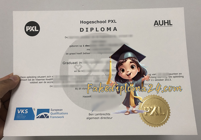 Hogeschool PXL diploma certificate