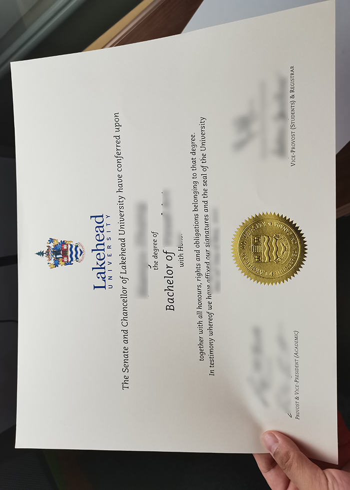 Lakehead University degree certificate