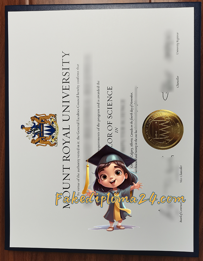 Mount Royal University degree certificate