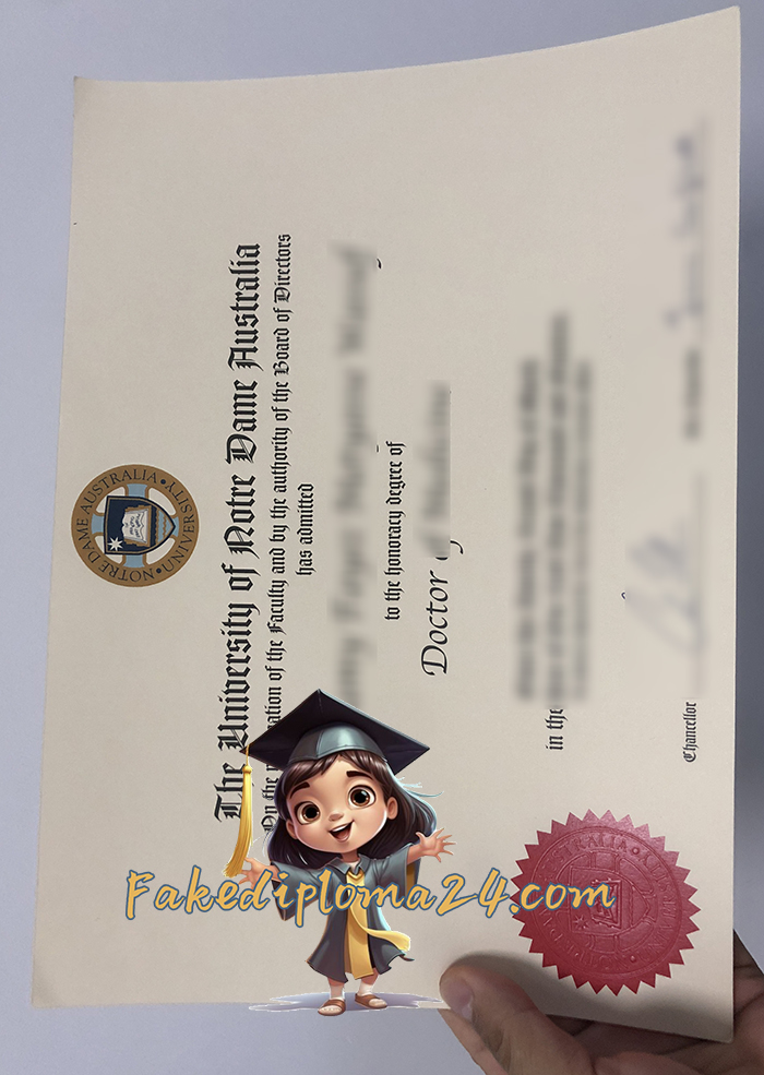 University of Notre Dame Australia diploma certificate