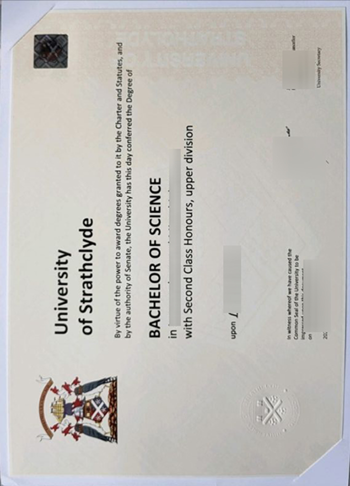 University of Strathclyde degree certificate