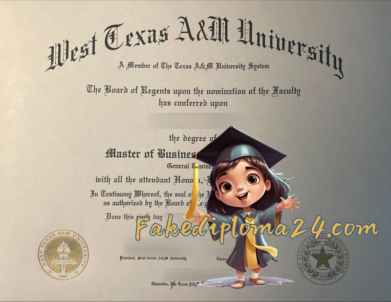 WTAMU diploma, West Texas A&M University degree