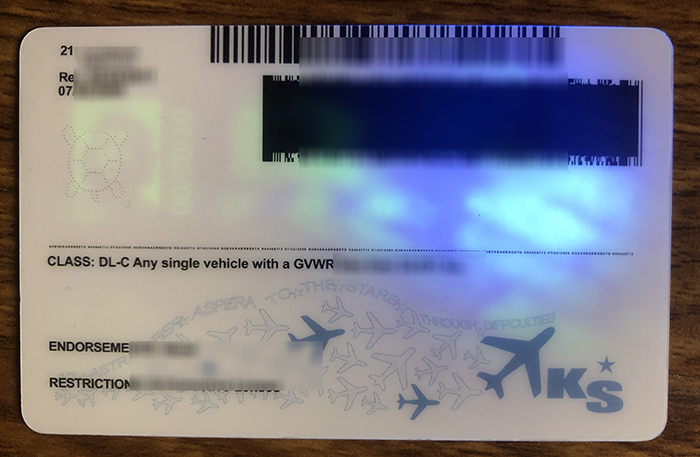 Kansas driver's license sample