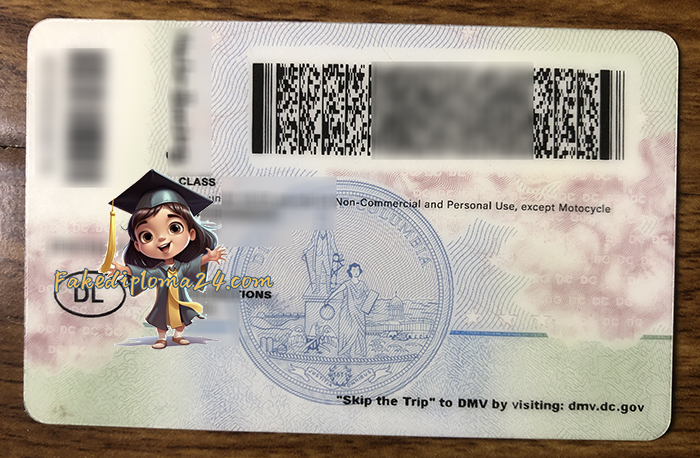 Scannable Washington driver’s license 
