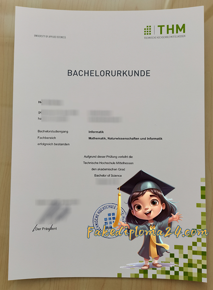 Technische Hochschule Mittelhessen Urkunde sample