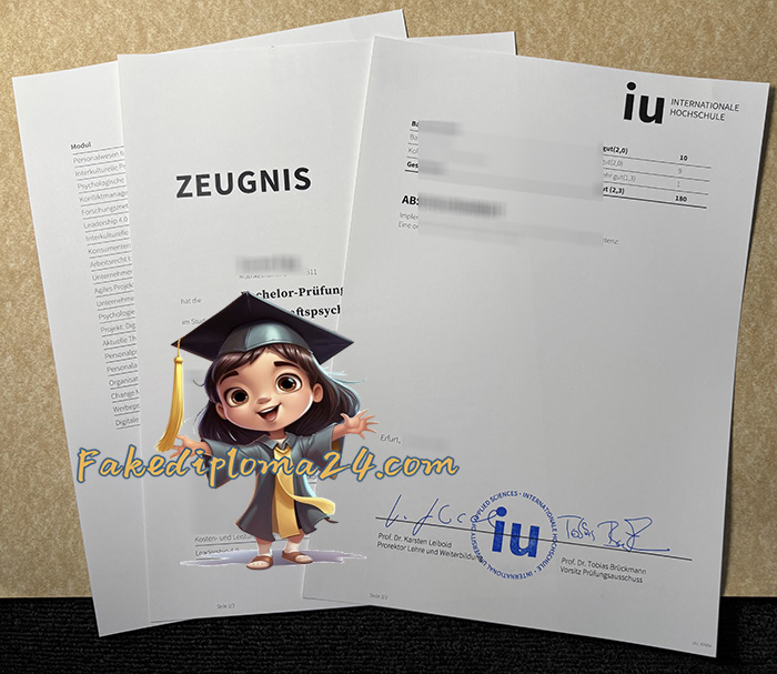 IU Internationale Hochschule Zeugnis